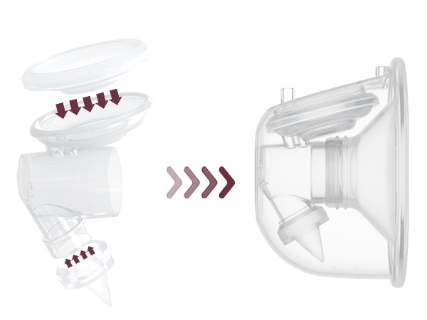 plassering av ventil og membran til brystpumpe