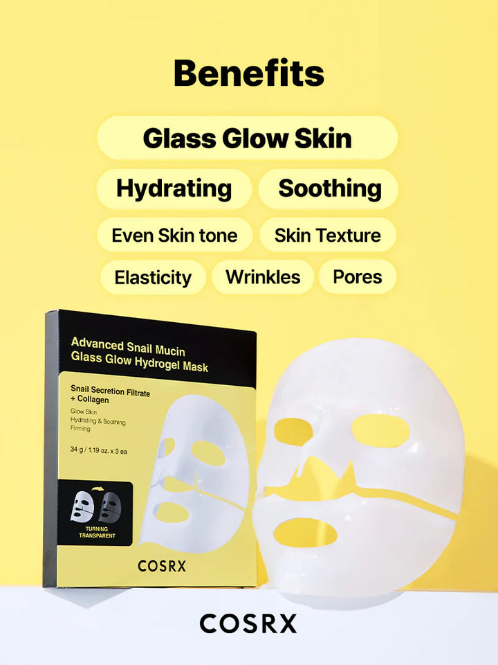 Advanced Snail Mucin Glass Glow Hydrogel Mask