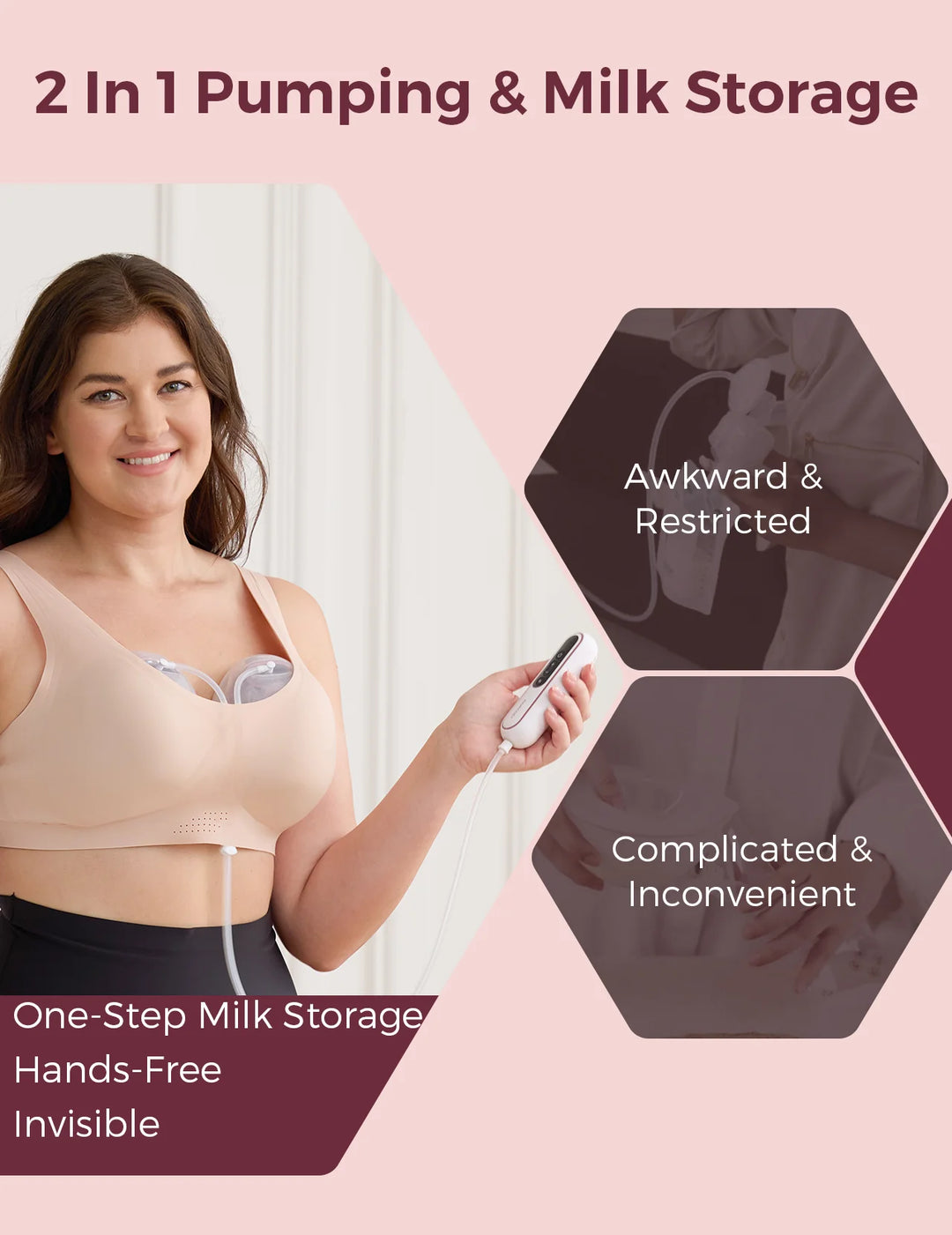 Milk Bag Combo Oppsamlingskopper for Momcozy V1 / V2, Medela Freestyle, Medela Swing Maxi, Spectra S1 Plus og Spectra S2 Plus