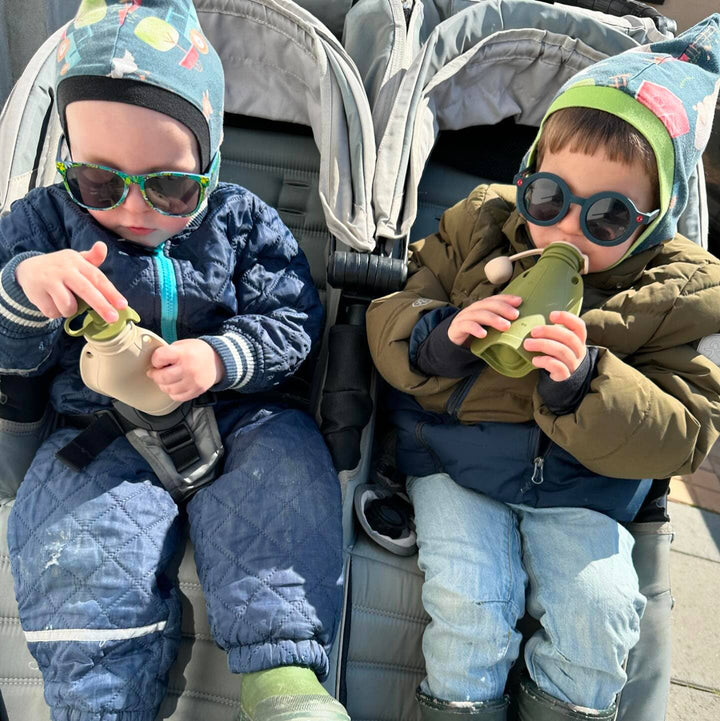 Smoothiepose med skje 120 ml (Mosegrønn)