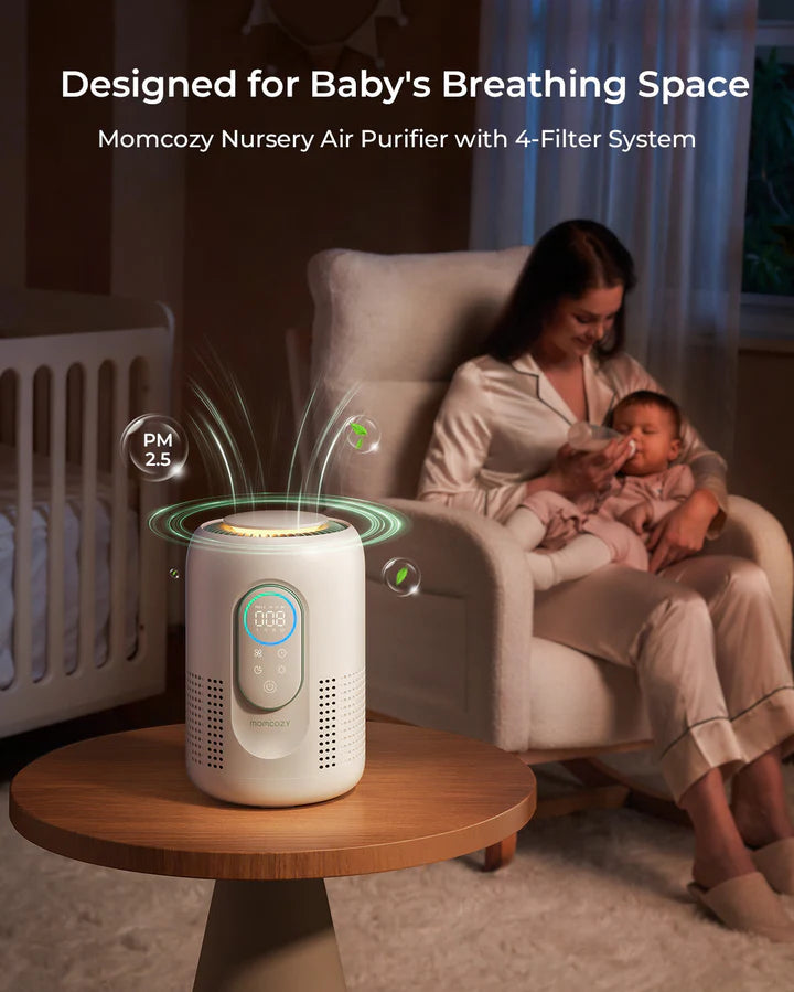 Momcozy CozyBreath Baby Air Purifier luftrenser for baby- og barnerom med nattlys