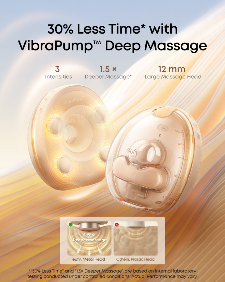 Eufy S2 Pro med VibraPump vibrasjonsmassasje, tre intensitetsnivåer og 12 mm massasjehoder